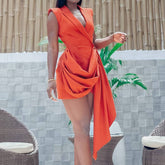 Mikki Double Breasted Irregular Hem Mini Dress