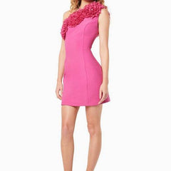 Mindie Privé One-Shoulder Mini Dress with Large Ruffle