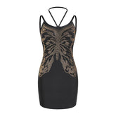 Sasha Butterfly Sequin Design Mini Dress