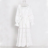 Angie Flare Sleeves Slash Neck Maxi Dress