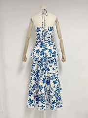 Wanda Deep V Layered Hem Maxi Dress