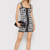 Alice Sleeveless Button Down Jacquard Mini Dress