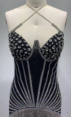 Andrea Embellished Rhinestone Underwire Dress