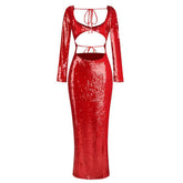 Ashlynn Long Sleeve Cut Out Maxi Dress