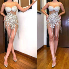 Charlotte Irregular Embellished Rhinestone Dress