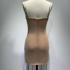 Charlotte Irregular Embellished Rhinestone Dress