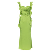 Daleyza Sleeveless Ruffle Draped Maxi Dress