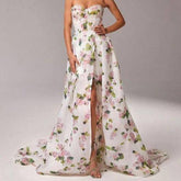 Emmie Thigh Slit Floral A-Line Dress