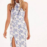 Karina Cowl Neck Open Back Dress