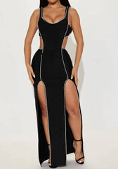 Khalia Hollow Out High Slit Maxi Dress