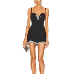 Lorelei Solid Embellished Sleeveless Mini Dress