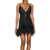 Emmy Satin Sequins Dress