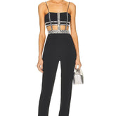 Reese Spaghetti Strap Crystal Embellishment Jumpsuit