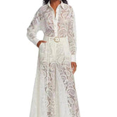 Bertha Long Sleeve Button Up Lace Jumpsuit