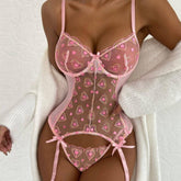 Cathy See Through Heart Shaped Lingerie Set