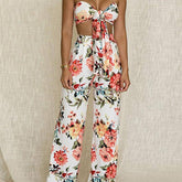 Audra Floral Semi-sweet Heart Top & Wide Pants Set