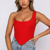 Jewel One Shoulder Strap Corset Top