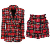 Nevaeh Tweed Plaid Shorts Set