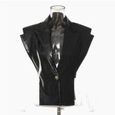 Amirah Black PU Leather Vest