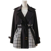 Aviana Gingham Belted Trench Coat