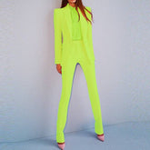 Fernanda Stone Stretch Crepe Blazer Jacket, Pant Set