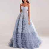 Nicole Gradient A-Line Ruffled Dress