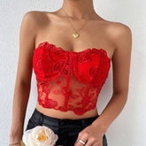 Lorraine Embroidered Floral Lace Corset Top