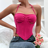 Clara Halter Irregular Bustier Corset Top