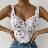 Shirley Floral Print Eyelet Embroidered Tank Top