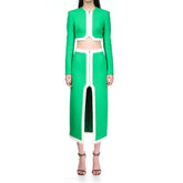 Bailey Long Sleeve Top & Front Slit Midi Skirt Set