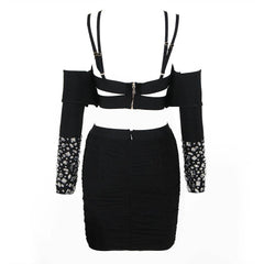 Candice Solid Strappy Crop Top & Skirt Set