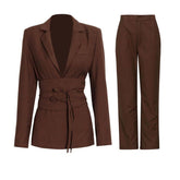 Aiyanna Belted Blazer Top & Pants Set