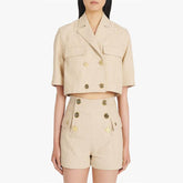 Annis Crop Top blazer & Mini Shorts Set