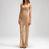 Astrid Embellished Fishnet Maxi Dress