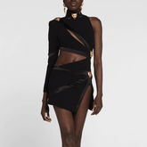 Katya Hollow Out Irregular Mini Dress