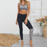 Irene Two-tone Leopard Print Sports Set