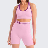 Alison Solid Sports Bra & High Waist Cycling Sports Set
