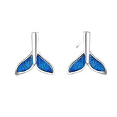 Jaycee Blue Fishtail Stud Earrings
