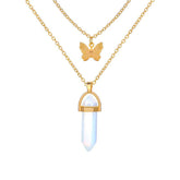 Imogen Crystal Butterfly Pendant Cable Chain Necklace