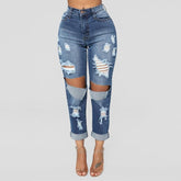 Thalia High Waist Ripped Denim Pants