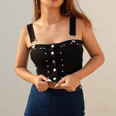 Mckayla Buckle Strap Crop Top