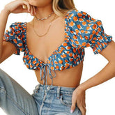 Xean Allover Print Crop Top