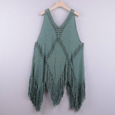 Lizeth Tassel Trim Sleeveless Top