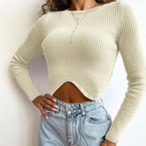 Keyla Solid Asymmetric Trim Top