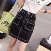 Izabelle Pocket Front Denim Skirt
