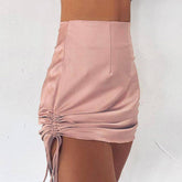 Aubree Drawstring Satin Skirt