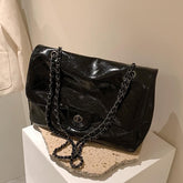 Solid PU leather ruched plaid crossbody purses bag