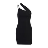 One shoulder hollow out dress