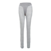 Crochet patchwork solid low rise pant