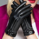 Touch screen fleece PU gloves